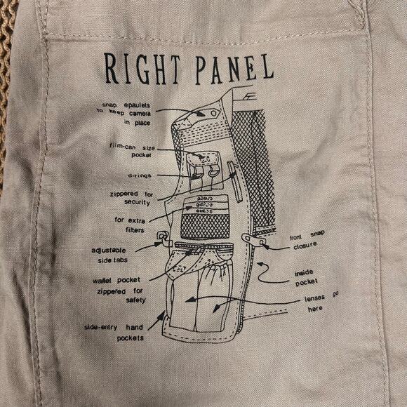 Vintage 80's Banana Republic Safari Travel Fishing VestsTan Men's Size Medium - Picture 5 of 8